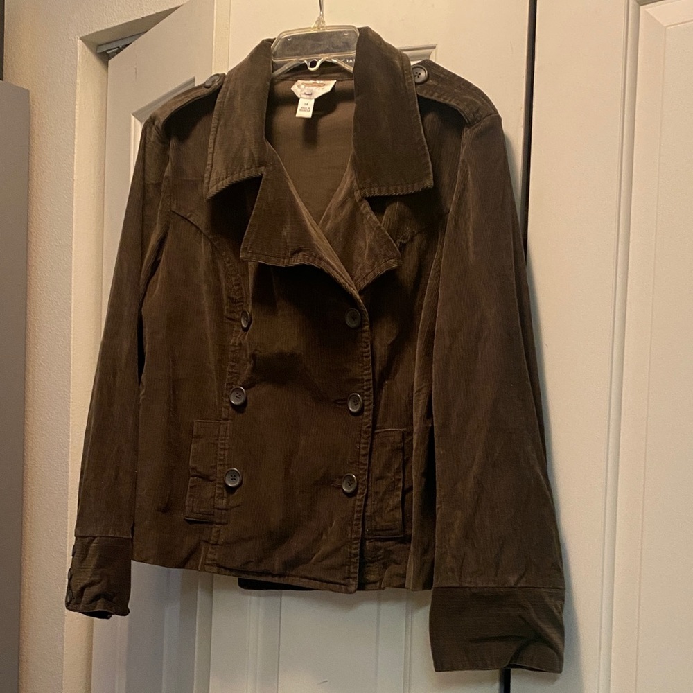 Talbots Dark Brown Double-Breasted Trench Coat
